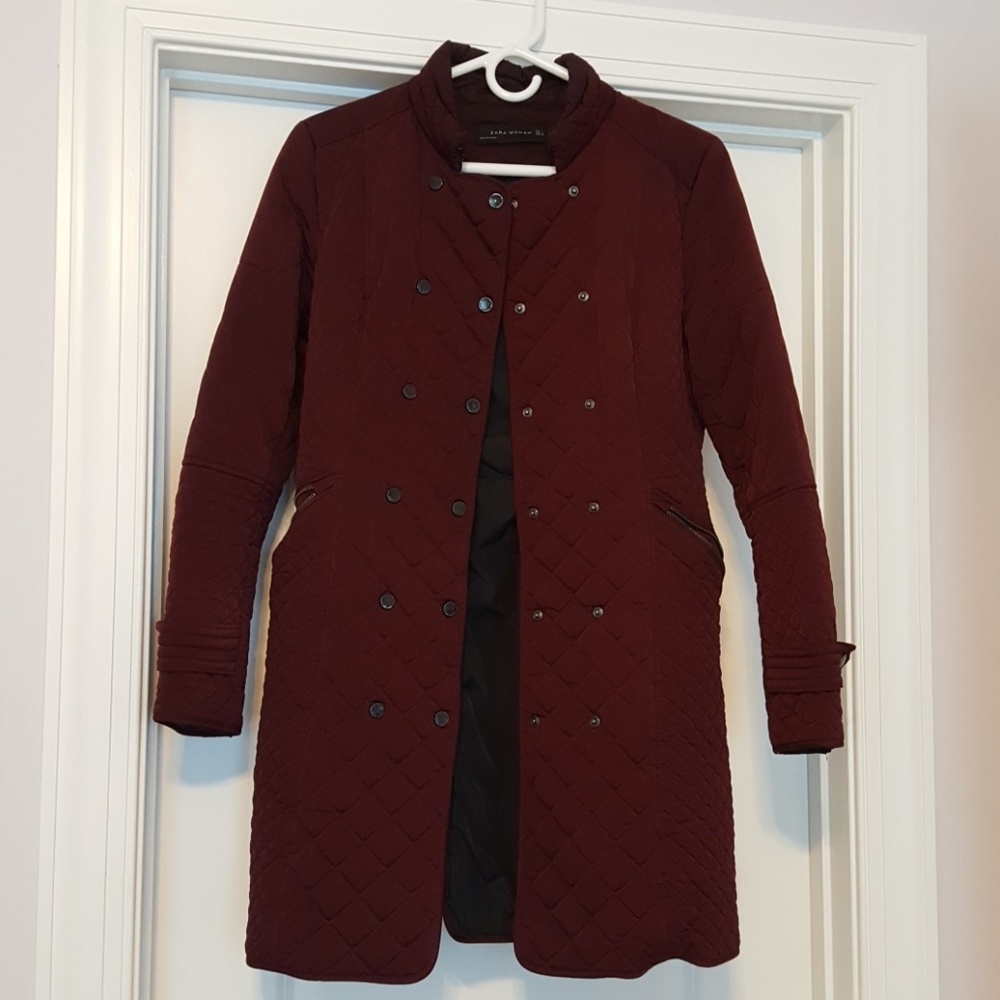 Wine Double Breasted Coat